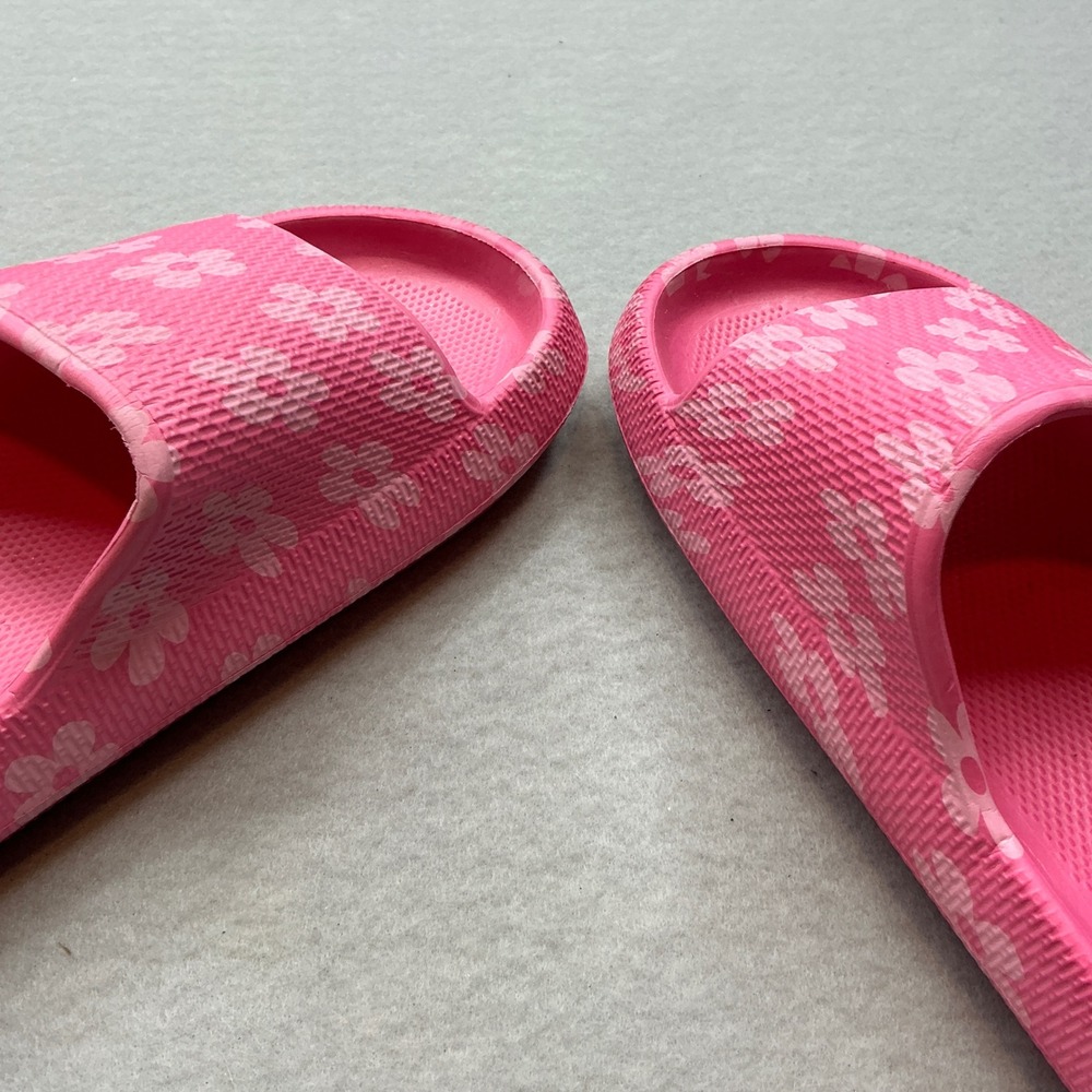 Unbranded Pink Floral Cloud Slides Thick Platform Comfort Sandals Size 9/10 - Picture 3 of 9